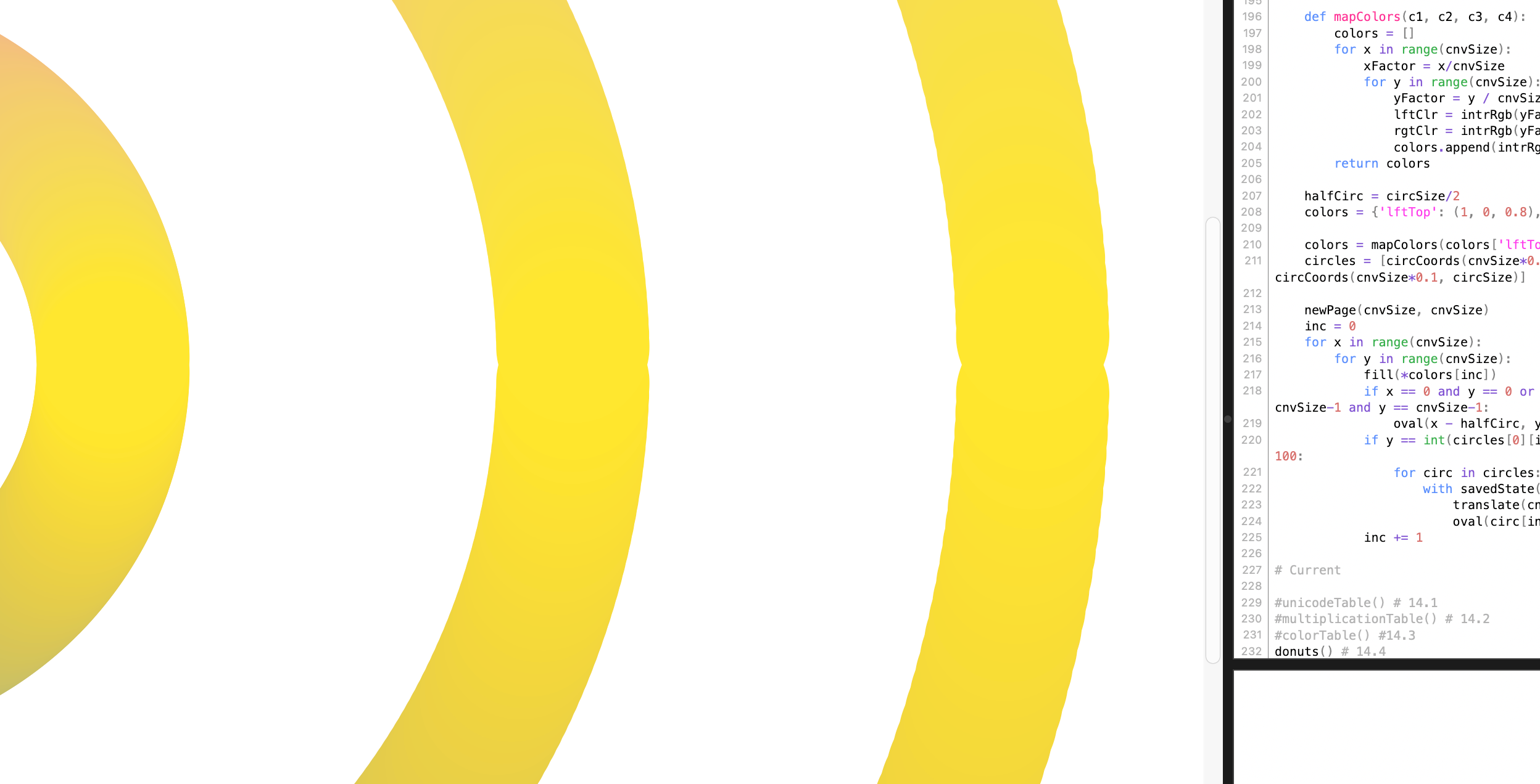 Gradient rings from Python for Designers tutorial | DrawBot Forum